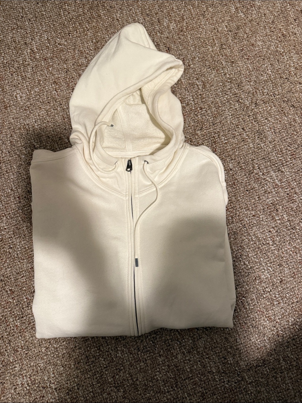 Brooks Brothers Cream Zip-Up Hoodie